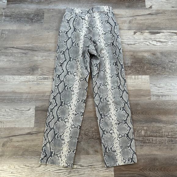 Wilfred Free Pants Gray Snakeskin Print Cotton High Rise Straight Leg - Picture 5 of 9